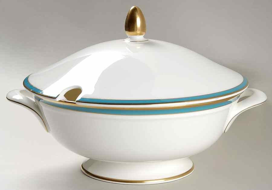 Saturn Turquoise Tureen & Lid by Minton-1