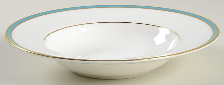 Saturn Turquoise Rim Soup Bowl by Minton-1