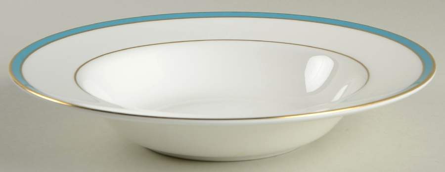 Saturn Turquoise Large Rim Soup Bowl by Minton-1