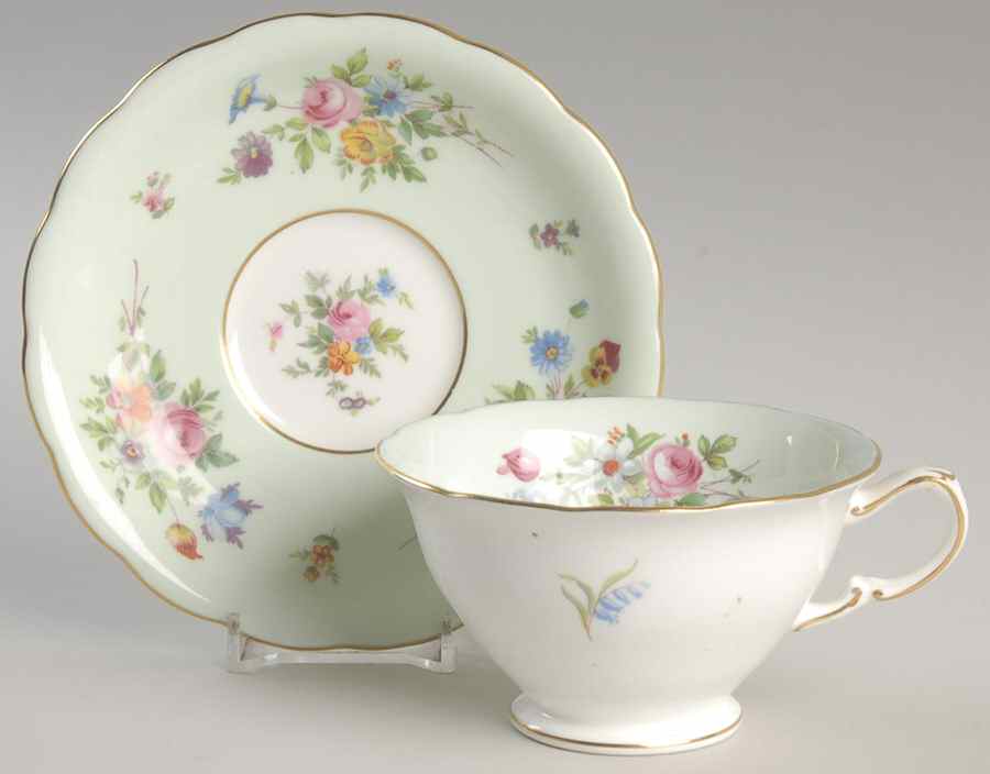 Sherwood Footed Cup & Saucer Set by Minton-1