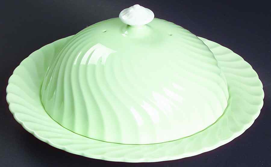 Shell Green Round Covered Butter by Minton-1