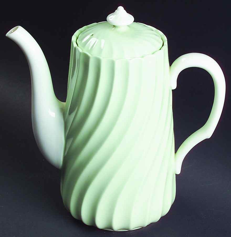 Shell Green Mini Coffee Pot & Lid by Minton-1