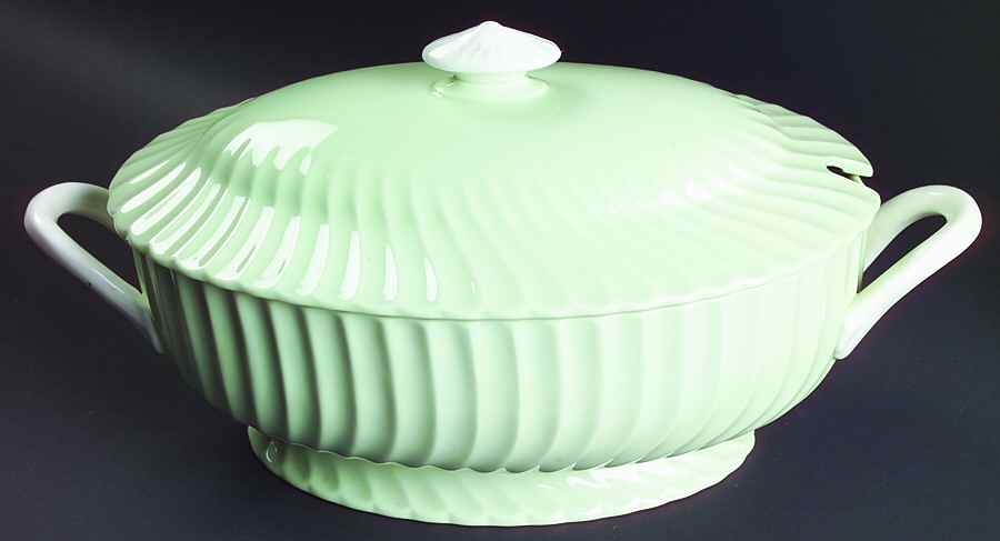 Shell Green Oval Tureen & Lid by Minton-1