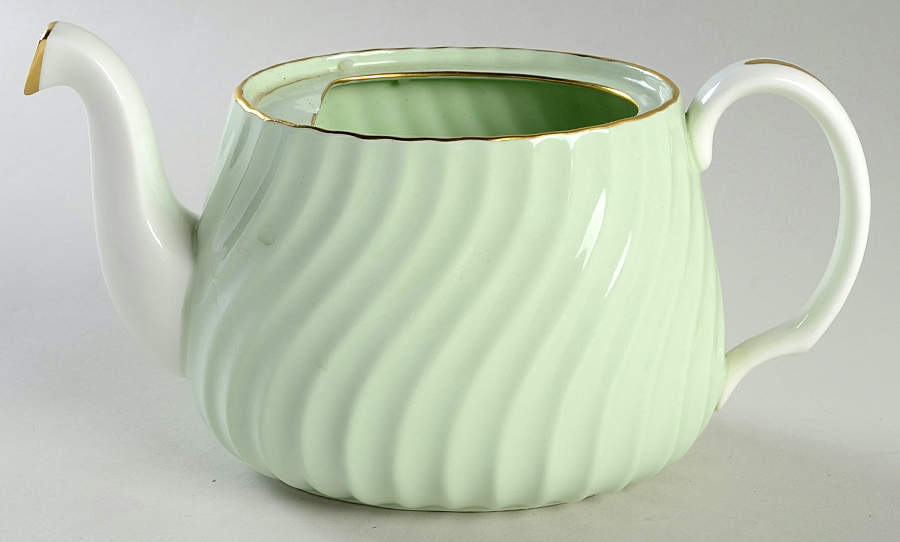 Shell Green and Gold Teapot No Lid by Minton-1