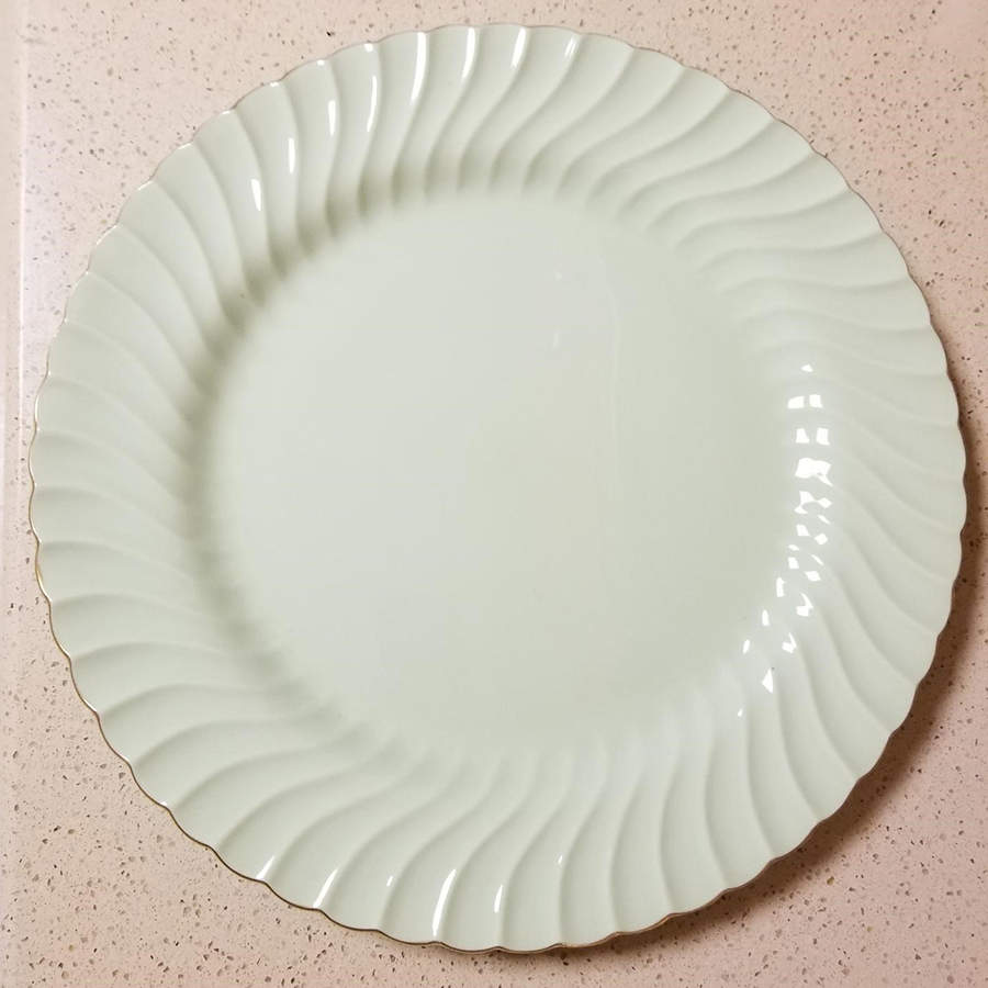 Shell Green and Gold 12" Chop Plate (Round Platter) by Minton-1