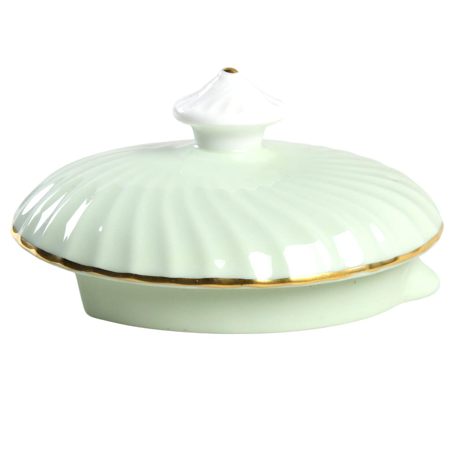 Shell Green and Gold Lid for Teapot by Minton-1