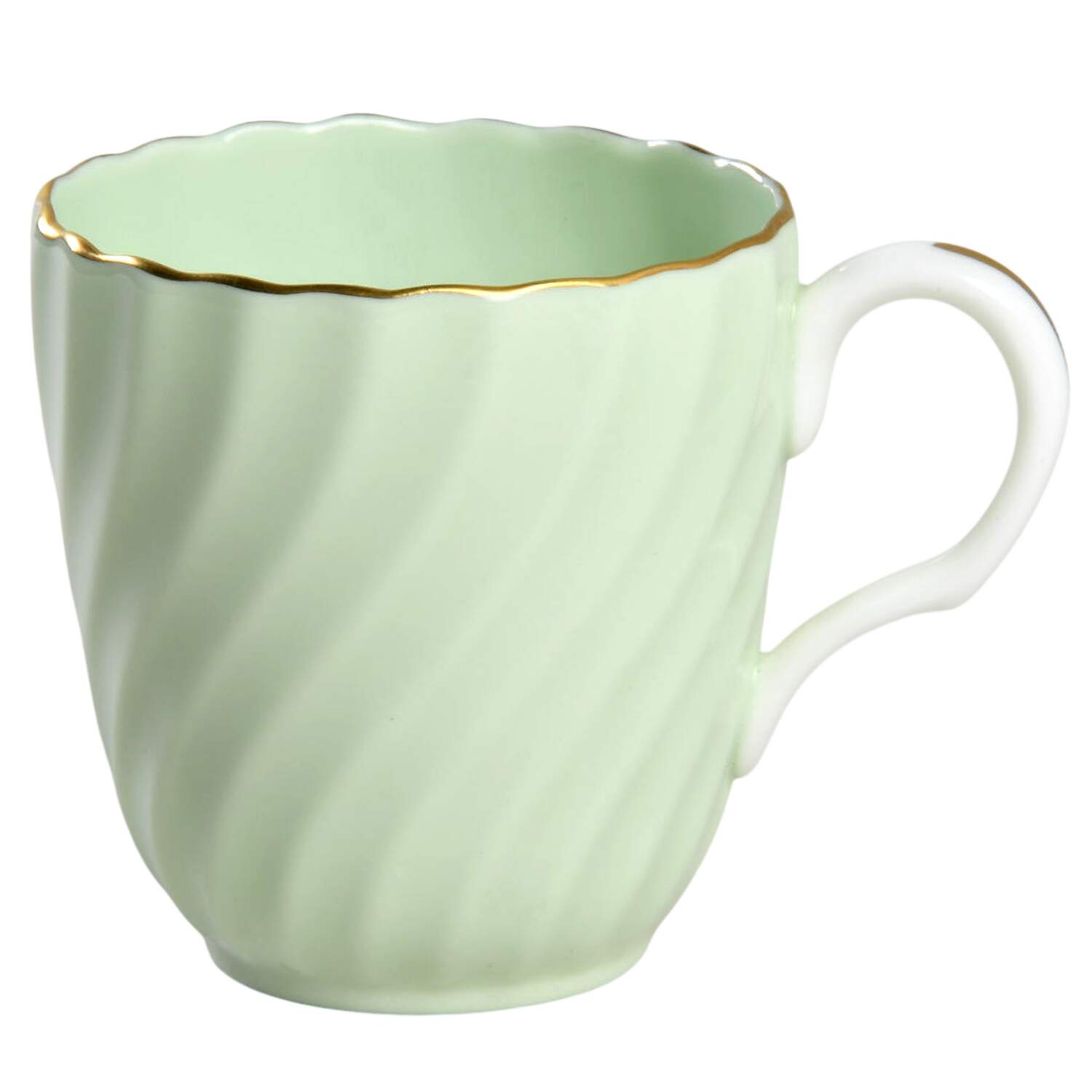 Shell Green and Gold Flat Demitasse Cup by Minton-1