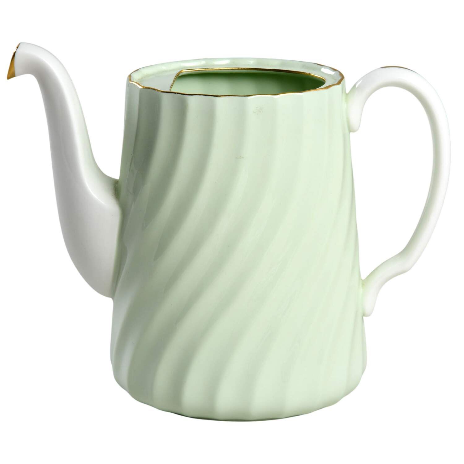 Shell Green and Gold Coffee Pot No Lid by Minton-1