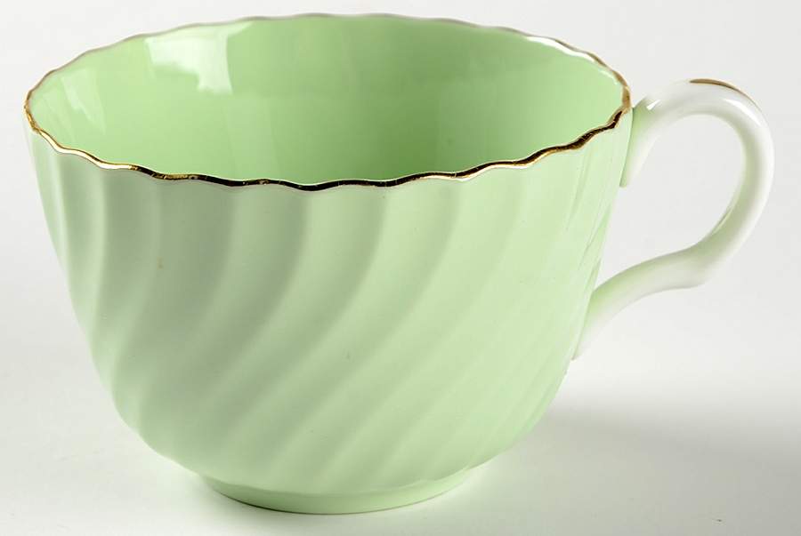 Shell Green and Gold Flat Cup by Minton-1