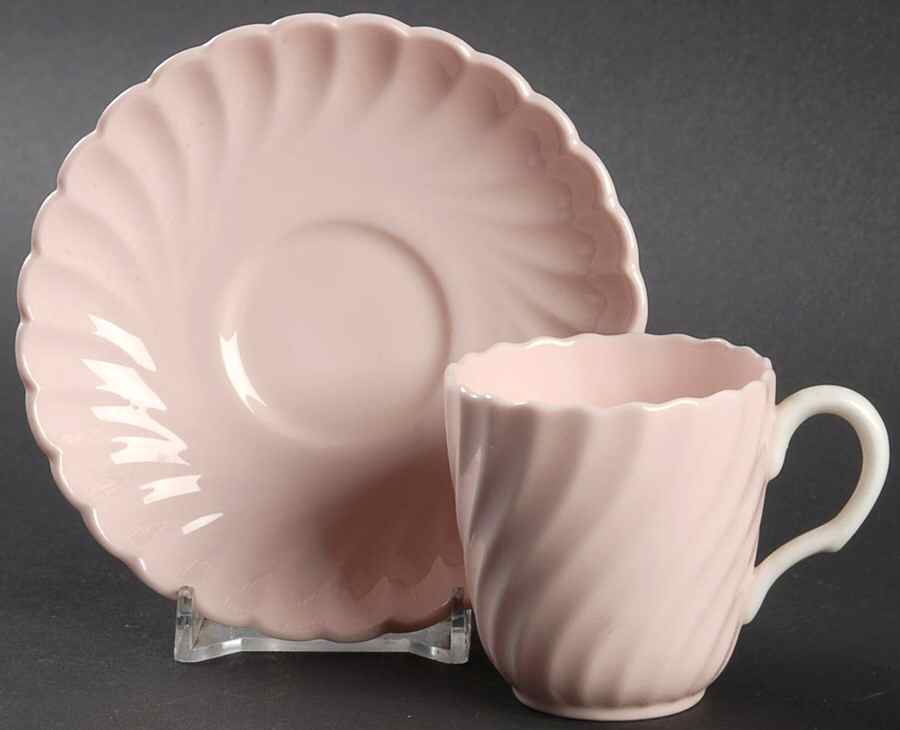 Shell Pink Flat Demitasse Cup & Saucer Set by Minton-1