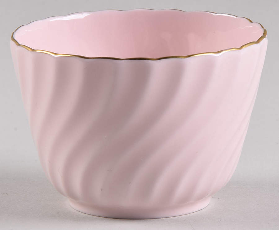 Shell Pink and Gold Mini Open Sugar Bowl by Minton-1