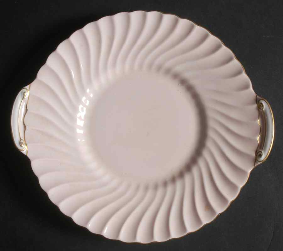 Shell Pink and Gold Handled Cake Plate by Minton-1