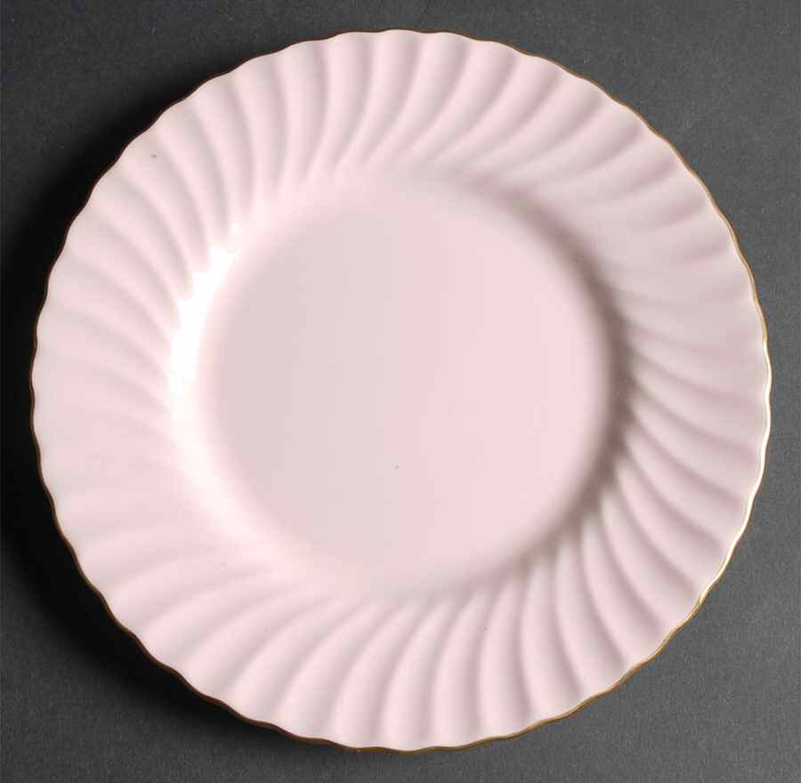 Shell Pink and Gold Luncheon Plate by Minton-1