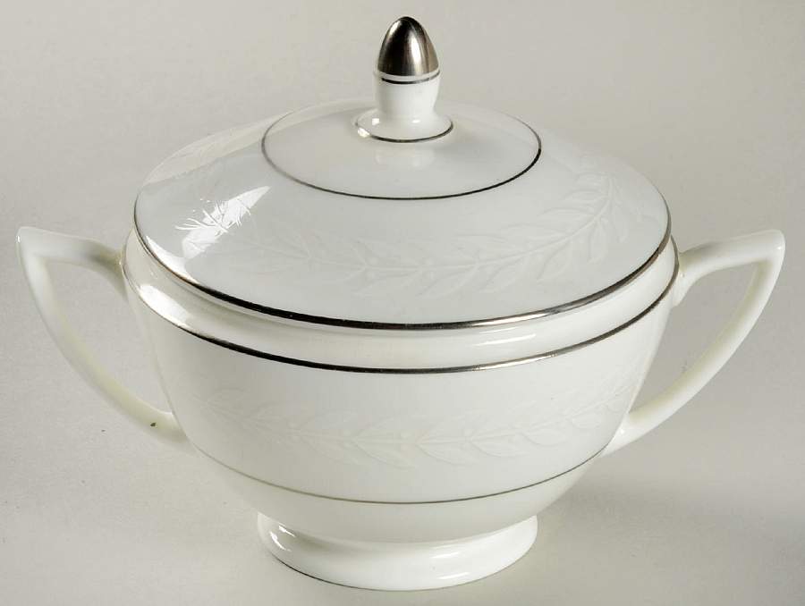 Silver Laurel Sugar Bowl & Lid by Minton-1