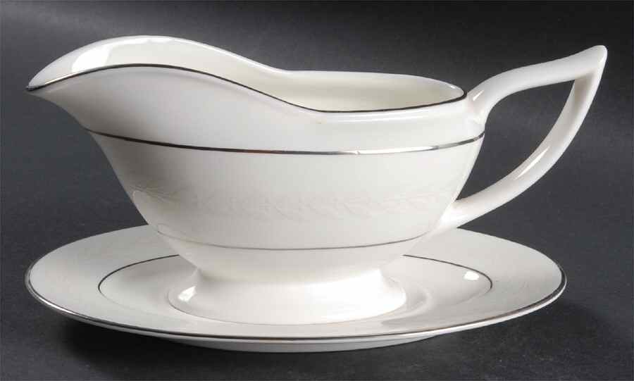 Silver Laurel Gravy Boat & Underplate by Minton-1