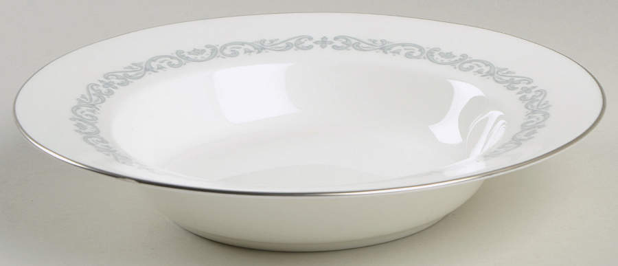 Silver Scroll Rim Soup Bowl by Minton-1