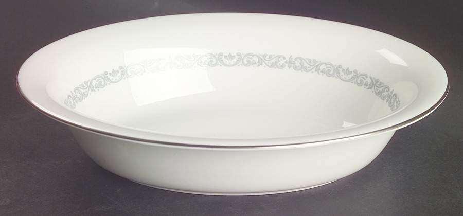 Silver Scroll 10" Oval Vegetable Bowl by Minton-1