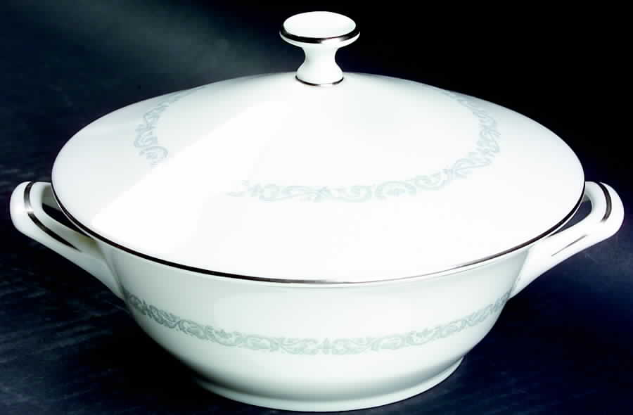 Silver Scroll Round Covered Vegetable by Minton-1