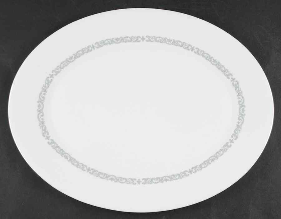 Silver Scroll 15" Oval Serving Platter by Minton-1