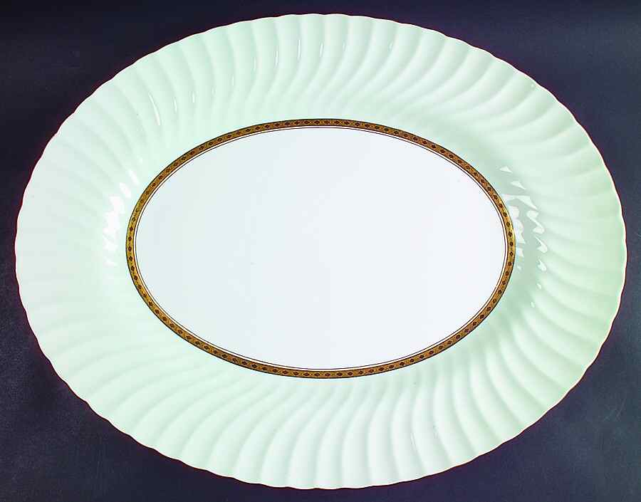 Somerset Green 17" Oval Serving Platter by Minton-1