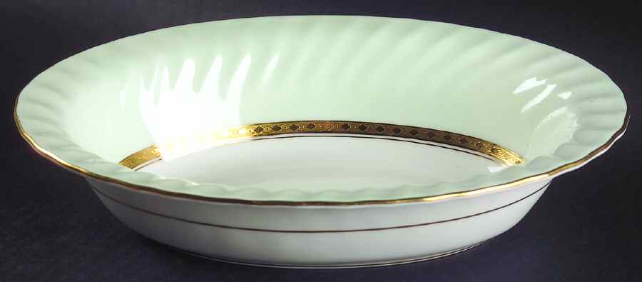 Somerset Green 10" Oval Vegetable Bowl by Minton-1