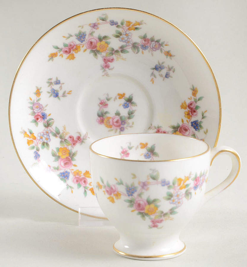 Spring Flowers Footed Demitasse Cup & Saucer Set by Minton-1