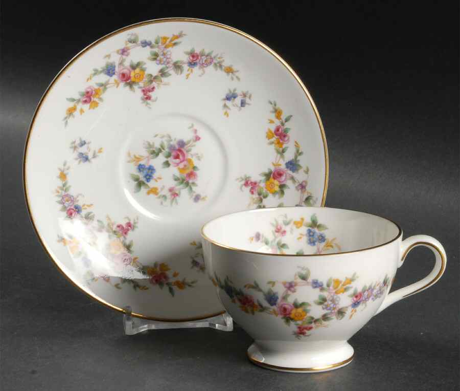 Spring Flowers Footed Cup & Saucer Set by Minton-1