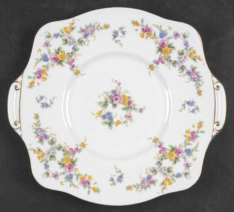 Spring Flowers Square Handled Cake Plate by Minton-1
