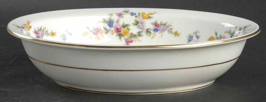 Spring Flowers 9" Oval Vegetable Bowl by Minton-1