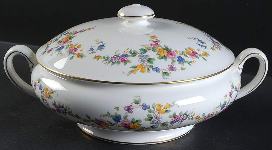Spring Flowers Round Covered Vegetable by Minton-1