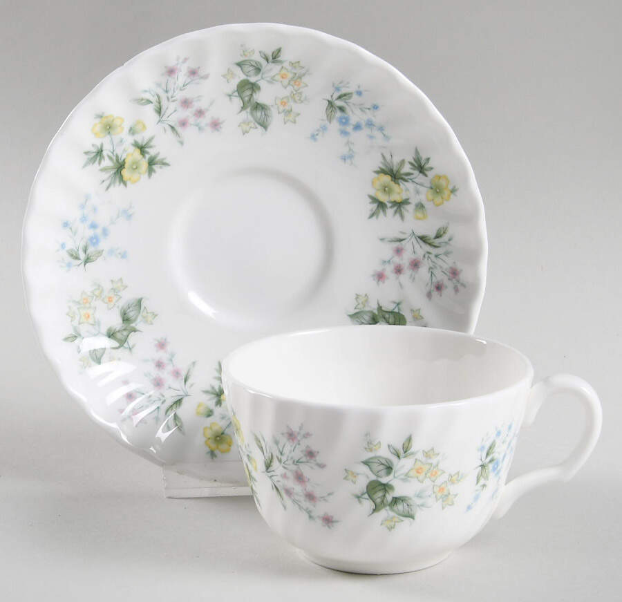 Spring Valley Flat Cup & Saucer Set by Minton-1