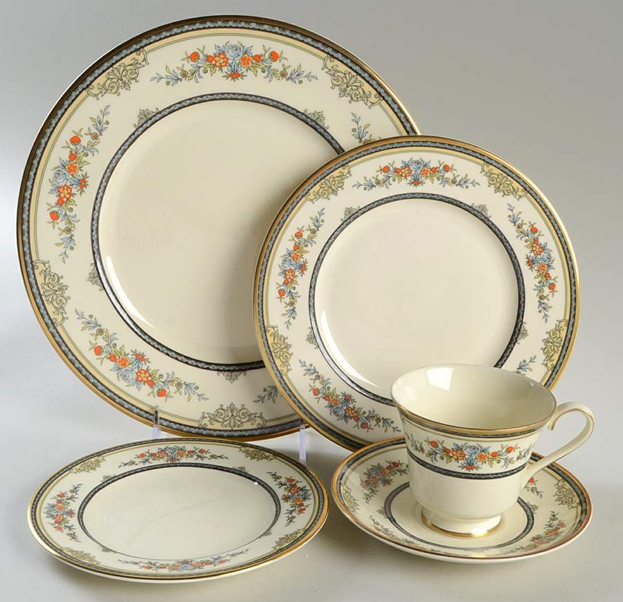 Stanwood (Gold Trim) 5 Piece Place Setting by Minton-1