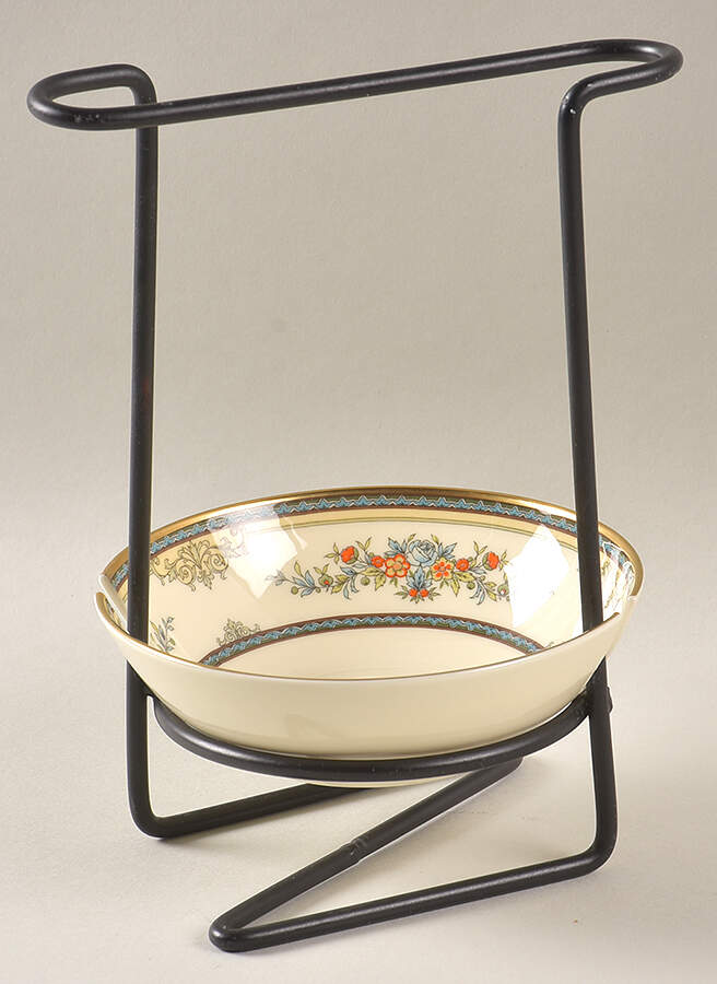Stanwood (Gold Trim) 8"-8 1/4" Salad Serving Set/Utensil Holder  HC by Minton-1
