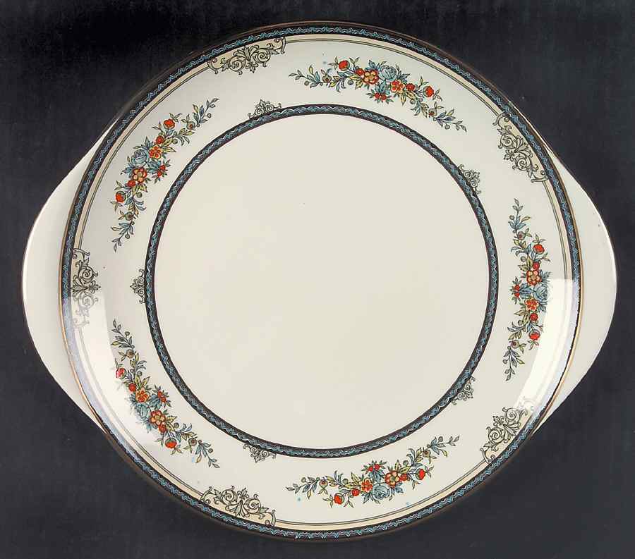 Stanwood (Gold Trim) Handled Cake Plate by Minton-1