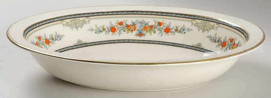 Stanwood (Gold Trim) 10" Oval Vegetable Bowl by Minton-1