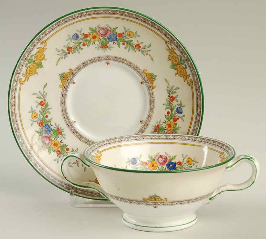 Stanwood Footed Bouillon Cup & Saucer by Minton-1
