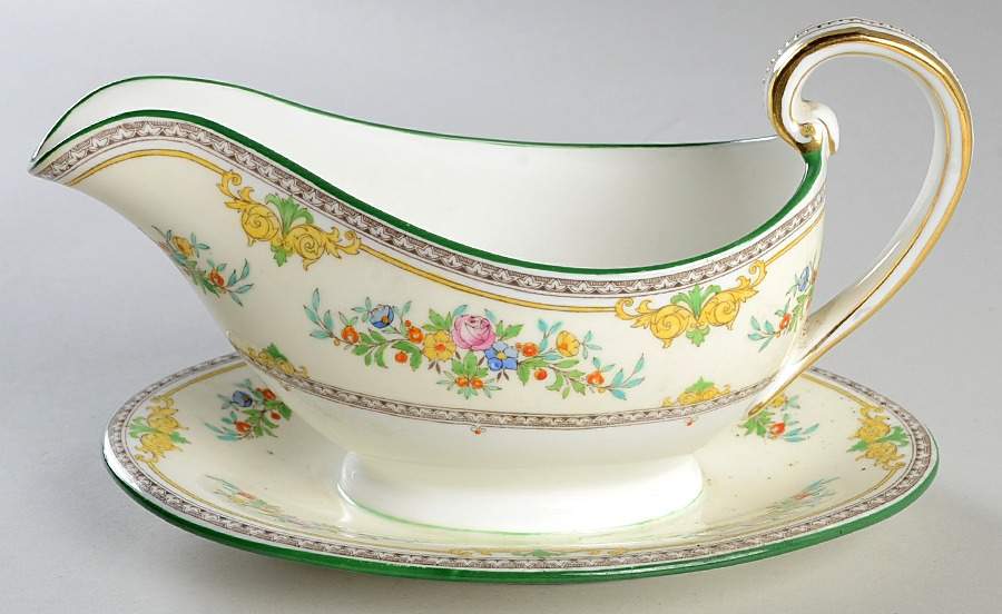 Stanwood Gravy Boat with Attached Underplate by Minton-1