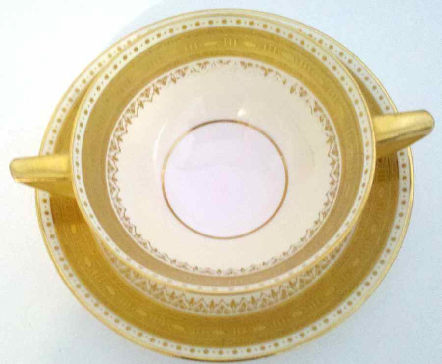 Sussex Footed Bouillon Cup & Saucer by Minton-1