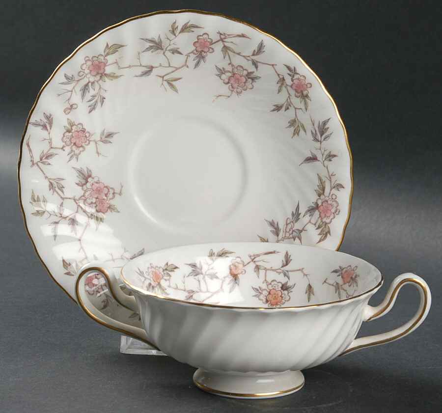 Suzanne Footed Cream Soup Bowl & Saucer Set by Minton-1