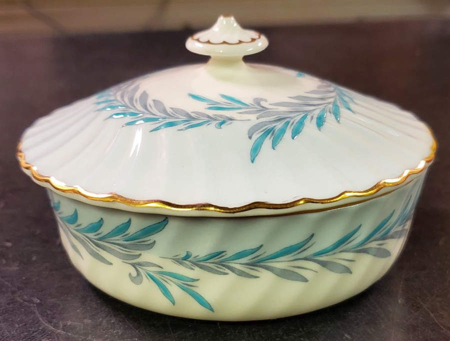 Symphony Blue Round Box & Lid by Minton-1