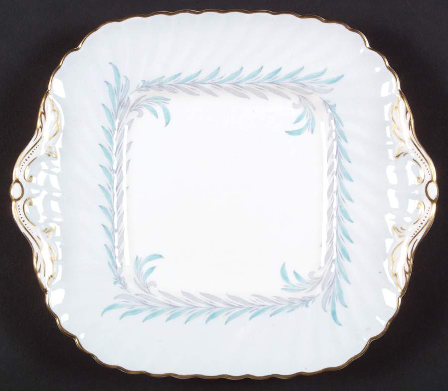 Symphony Blue Square Handled Cake Plate by Minton-1