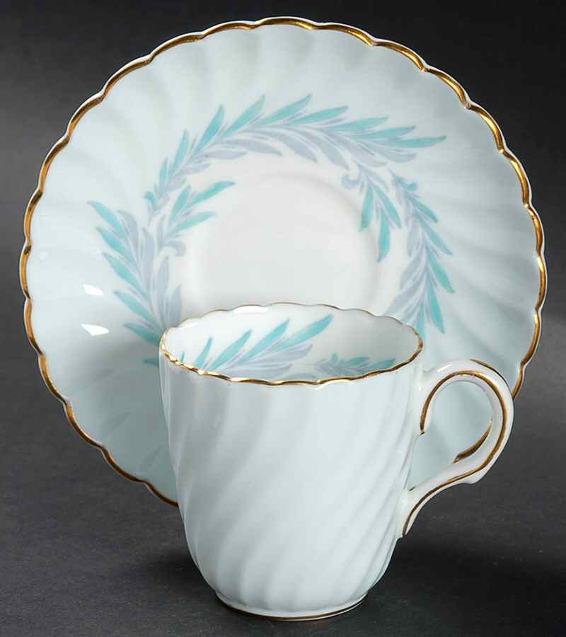 Symphony Blue Flat Demitasse Cup & Saucer Set by Minton-1