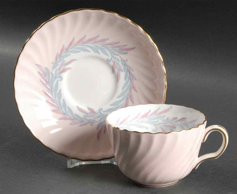 Symphony Pink Flat Cup & Saucer Set by Minton-1