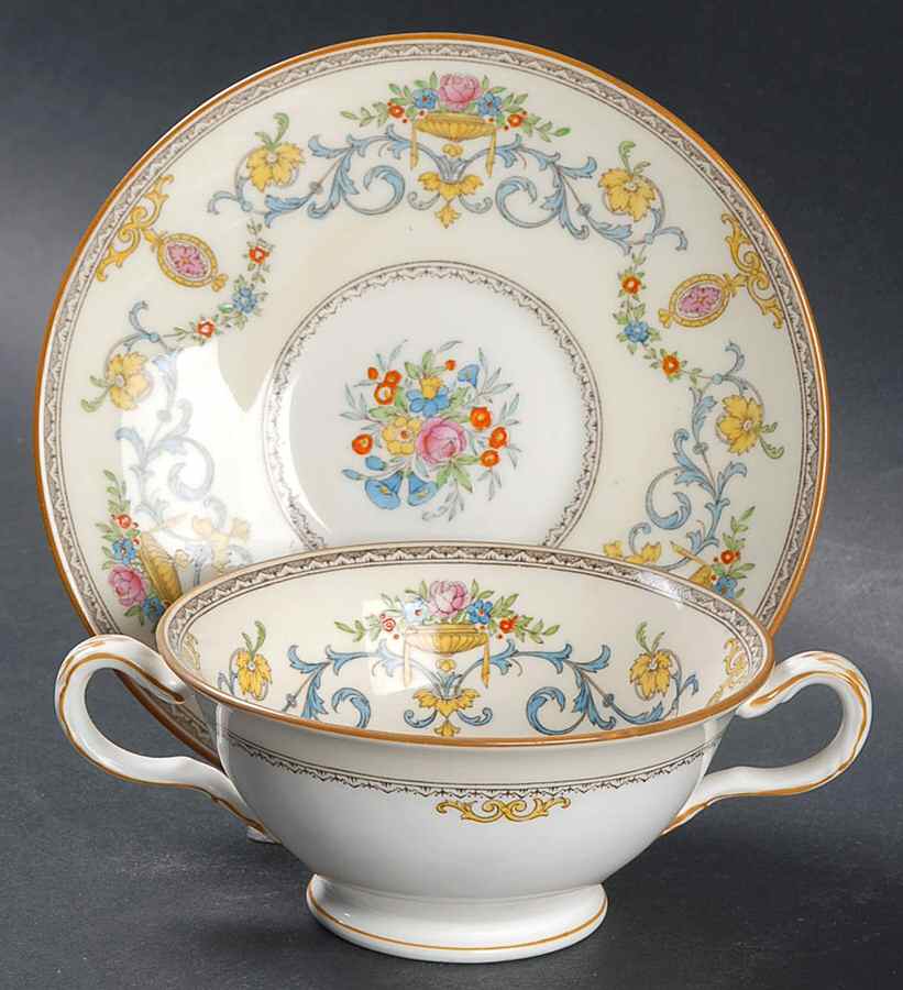 Talbot Footed Bouillon Cup & Saucer by Minton-1