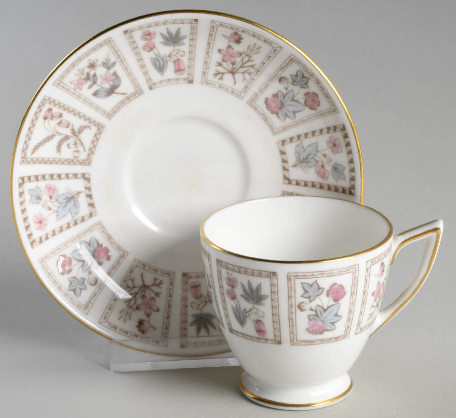 Tapestry (Gold Trim) Footed Demitasse Cup & Saucer Set by Minton-1