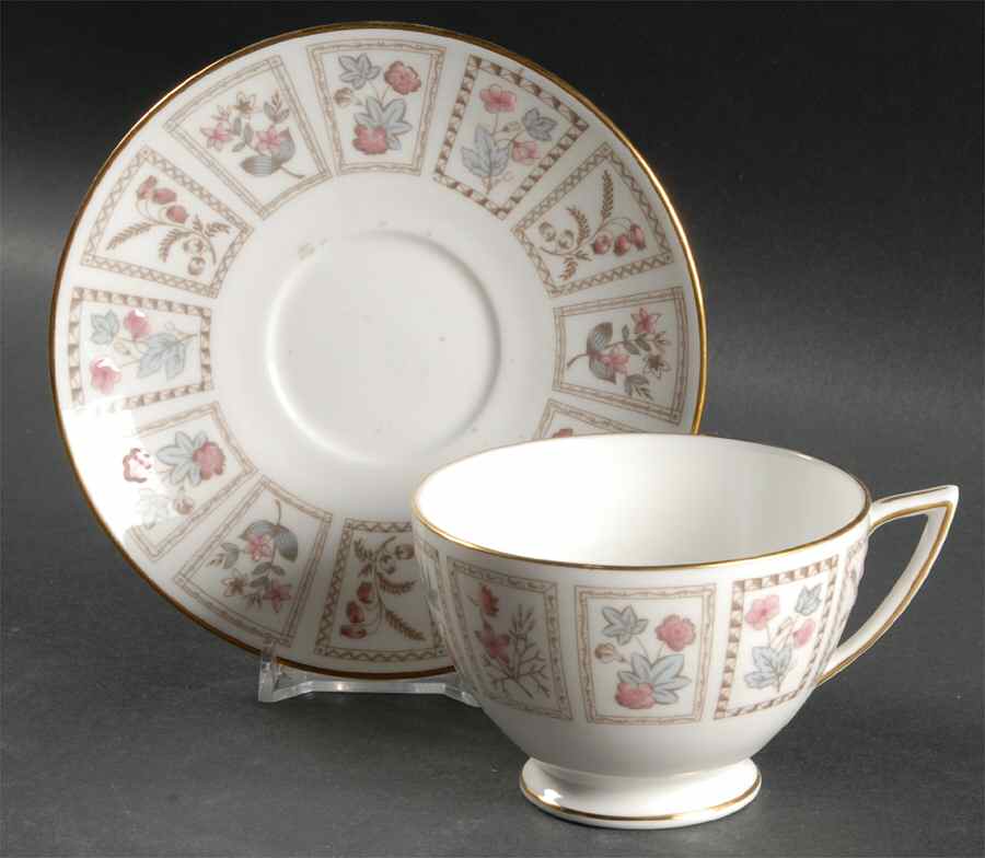 Tapestry (Gold Trim) Footed Cup & Saucer Set by Minton-1