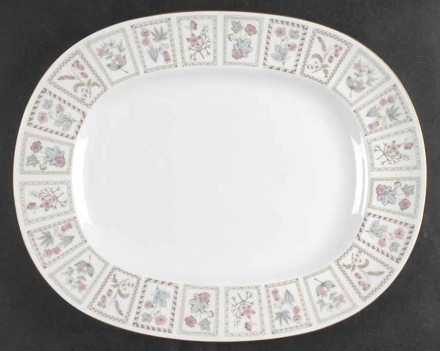Tapestry (Gold Trim) 14" Oval Serving Platter by Minton-1