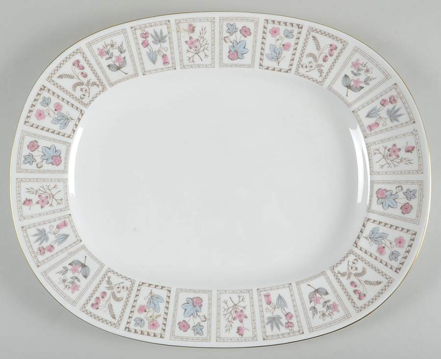 Tapestry (Gold Trim) 17" Oval Serving Platter by Minton-1
