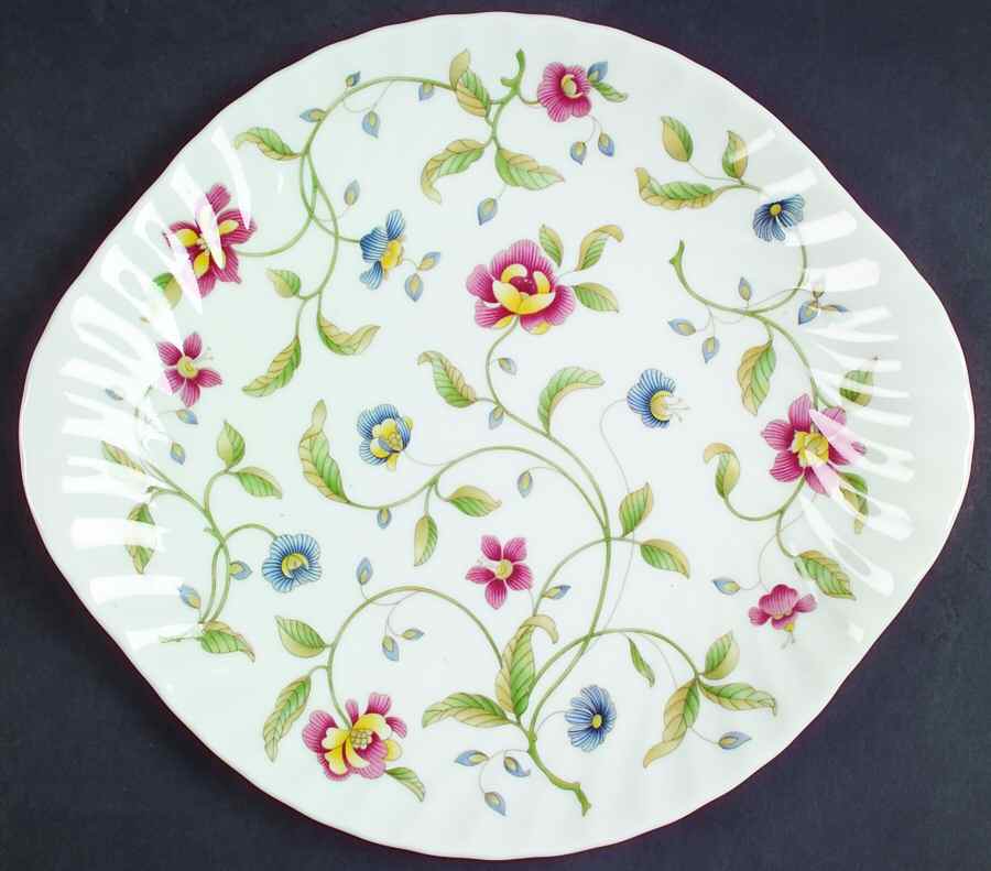 Tapestry (Newer, No Trim, S770) Handled Cake Plate by Minton-1