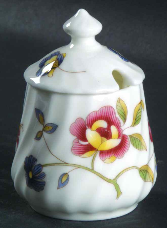 Tapestry (Newer, No Trim, S770) Mustard Jar & Lid by Minton-1